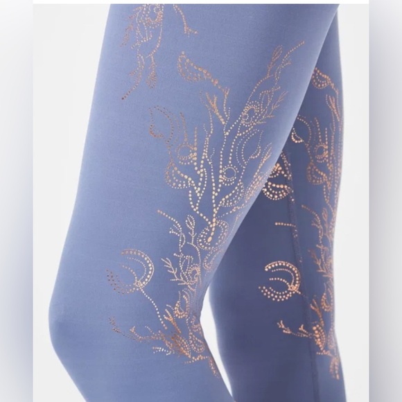 Sweaty Betty - Goddess Foil Legging Full-Length (blue bronze foil) — NEW w/tags - Picture 3 of 5